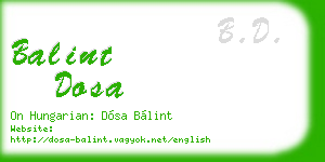 balint dosa business card
