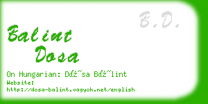 balint dosa business card